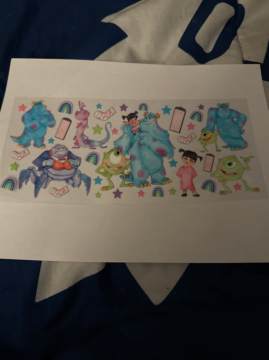 16oz Monster Inc decals